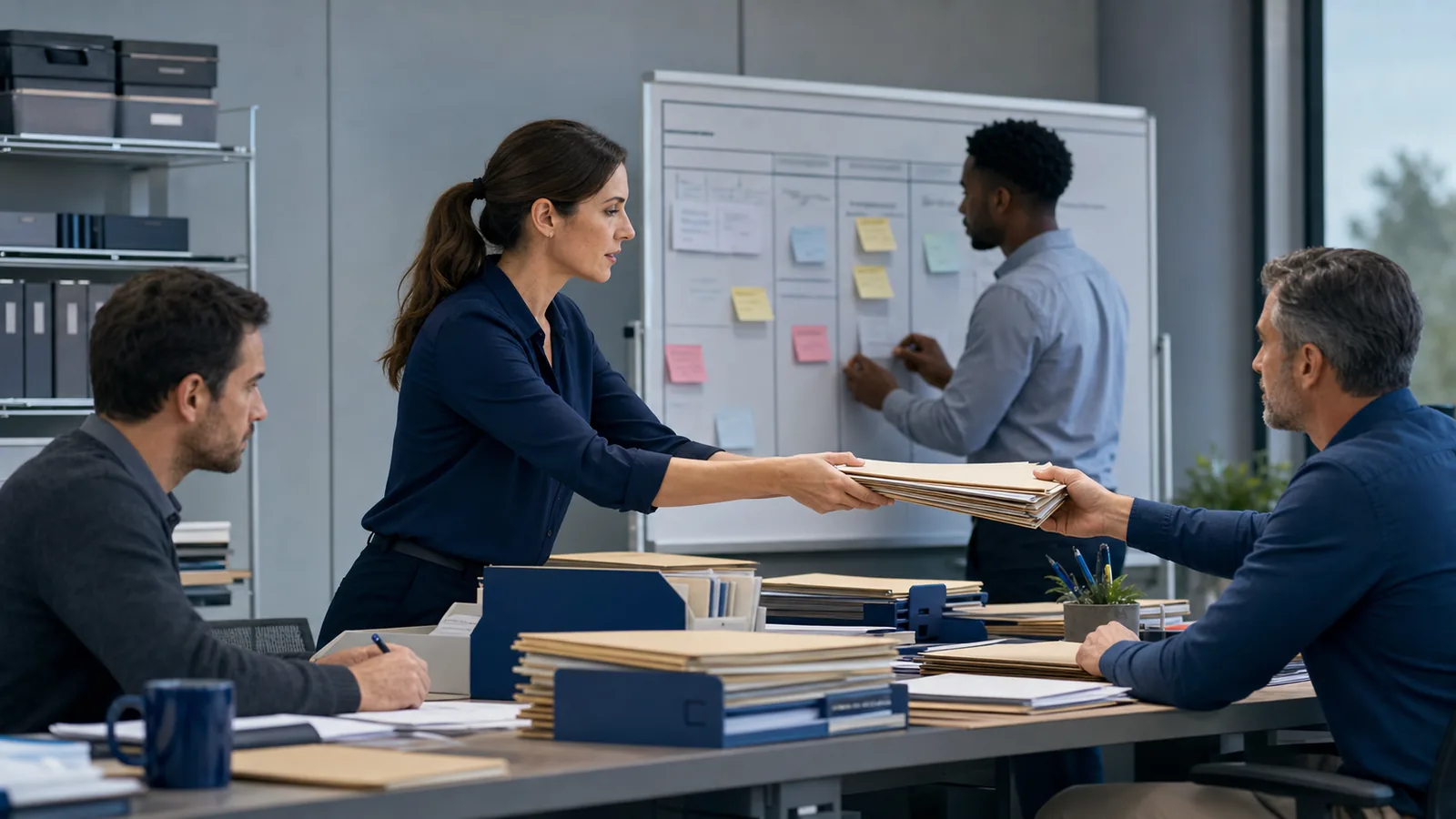 Рабочая сцена с конкретным действием специалистов: Dynamics 365 Customer Service: cases, SLA, queues и база знаний