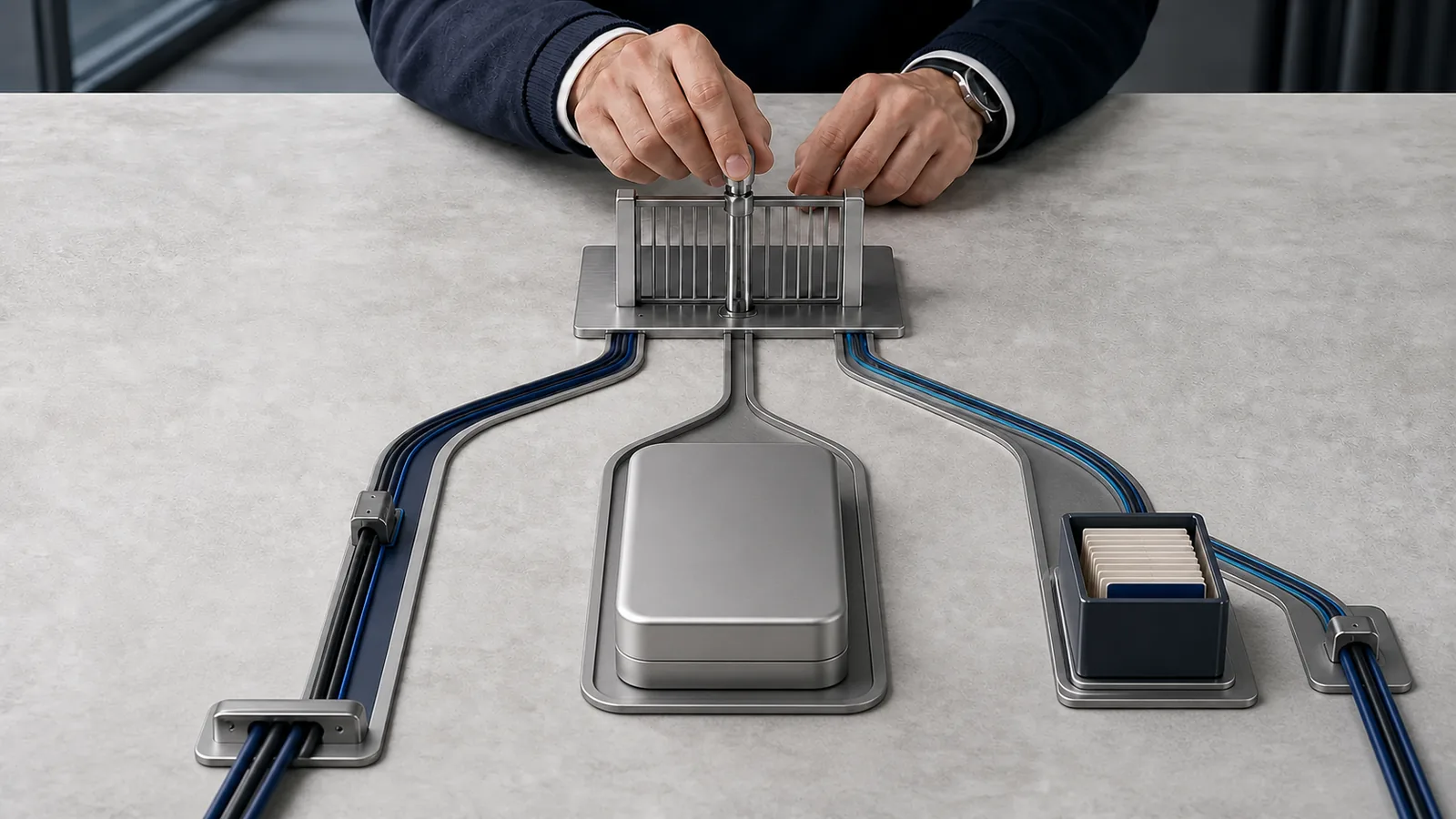 Архитектор разделяет поток корпоративных данных между облачным, локальным и гибридным AI-контуром для бизнеса.